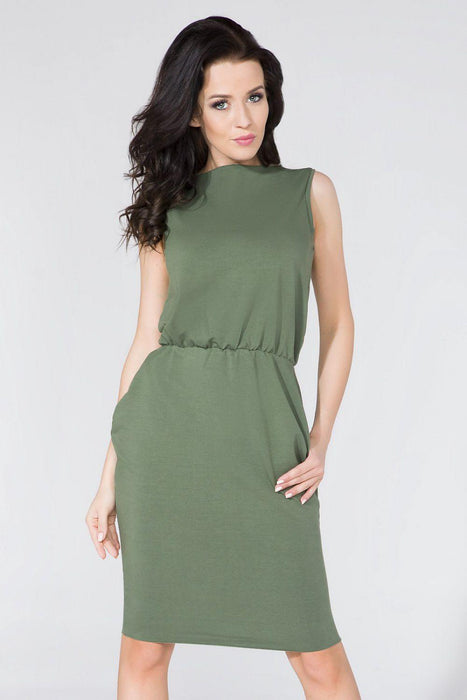 Elegant Knit Daydress with Concealed Pockets - Tessita Design 58992