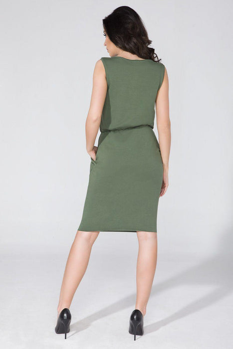 Elegant Knit Daydress with Concealed Pockets - Tessita Design 58992