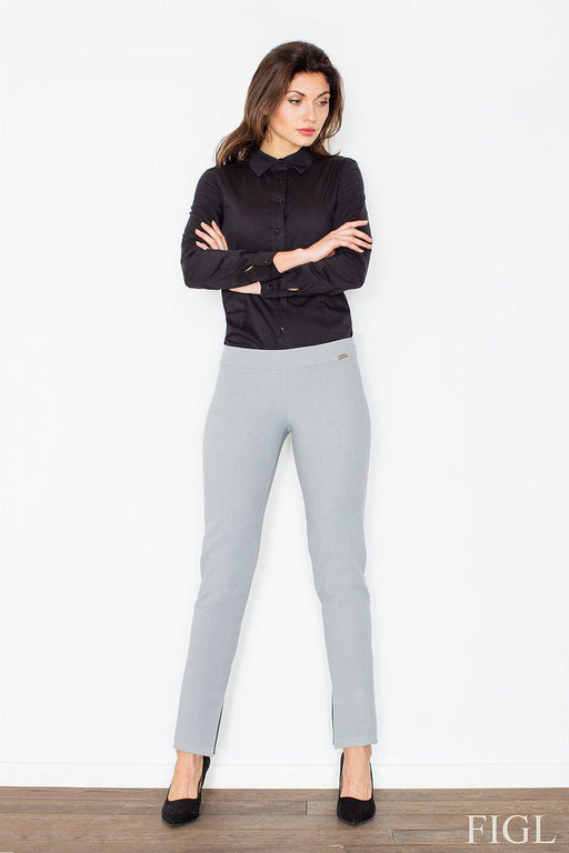 Sleek Side-Zip Straight Leg Trousers with Stylish Slits