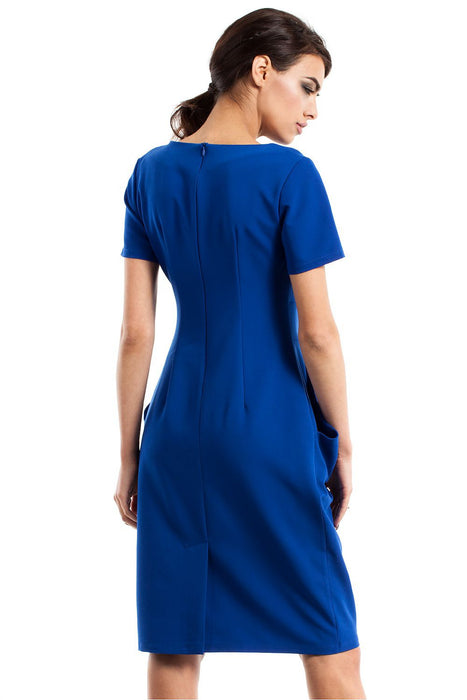 Chic Sweetheart Draped Dress with Pockets - Daywear Essential