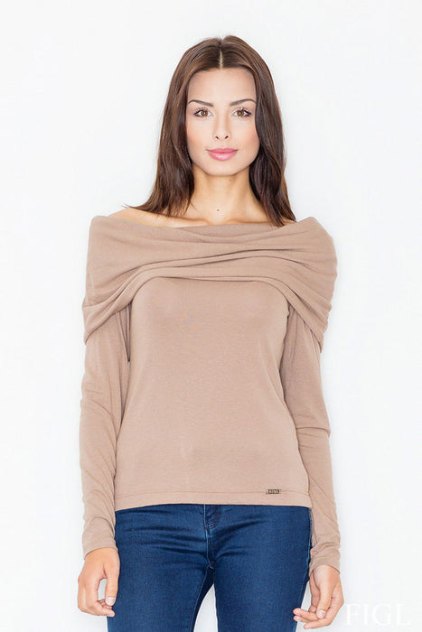 Fashionable Turtleneck Top in Silky Material