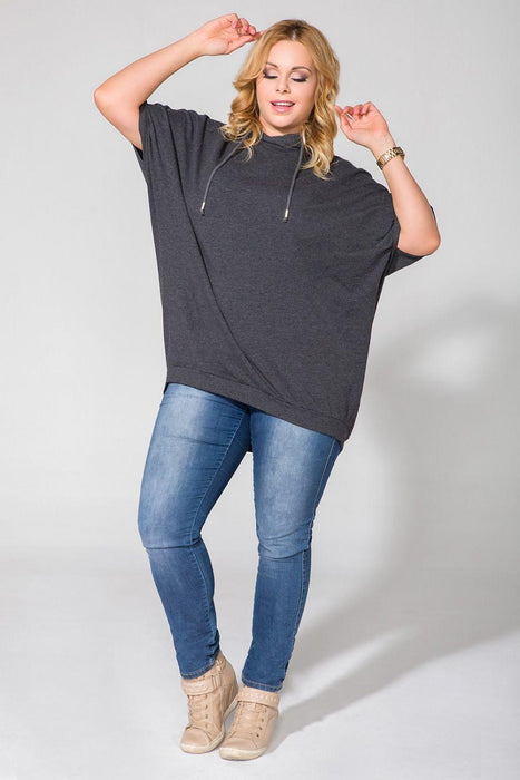 Effortlessly Chic Oversized Blouse in Cozy Cotton-Poly Blend