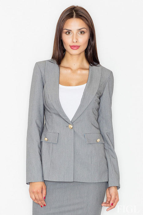 Classic Grey Button-Up Jacket - Timeless Style by Figl
