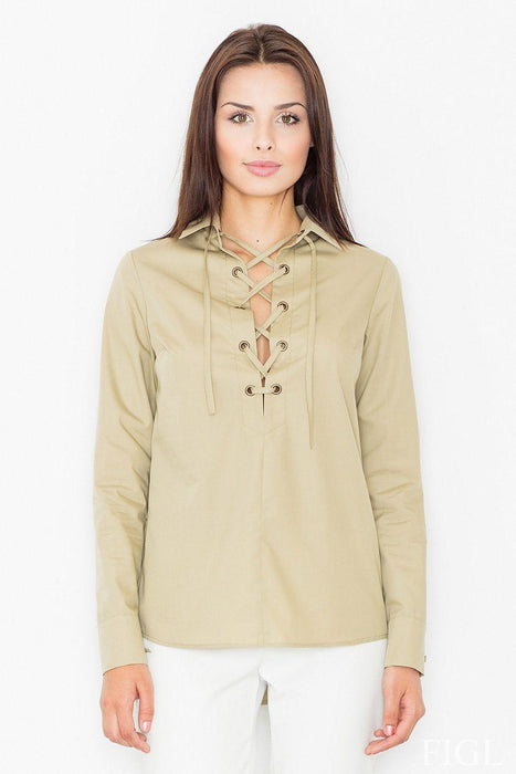 Chic Interlaced Neck Blouse - A Timeless Wardrobe Essential