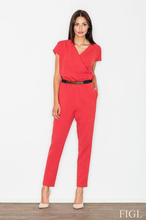 Elegant Essence: Tailored Jumpsuit with Trendy Wrap Top Set