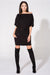 Chic Knit Daydress with Spacious Front Pockets and Elegant Boat Neck