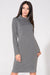 Chic Chimney Neck Knit Dress with Convenient Pockets - Tessita 61728