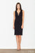 Elegant Cotton Knit Evening Dress with Stylish Neck Tie