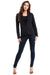 Chic Charcoal Grey Tailored Cotton Blazer with Trendy Rolled Sleeves