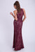 Elegant Burgundy Lace Evening Gown