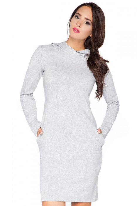 Casual Hooded Sweatshirt Dress