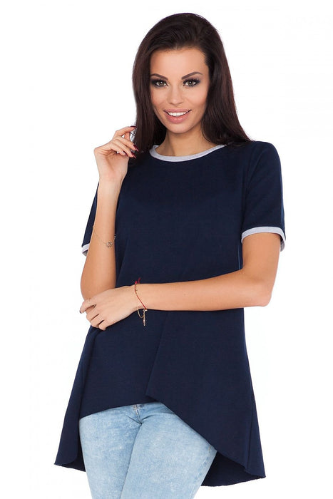 Chic Casual Short Sleeve Tunic Blouse