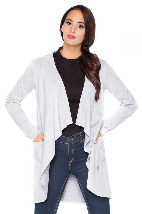 Trendy Raw Hem Knit Hoodie with Distinctive Features