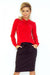 Red Long Sleeve Tie-Front Blouse by Numoco