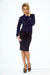 Elegant Navy Blue Long Sleeve Blouse with Front Tie Detail