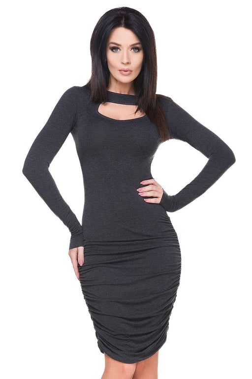 Elegant Black Knit Evening Gown - Plus Size