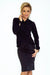 Sleek Black Tie-Front Long Sleeve Blouse by Numoco