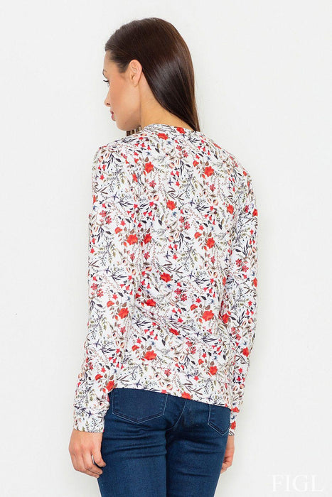 Floral Elegance: Chic Long-Sleeve Women's Sweatshirt