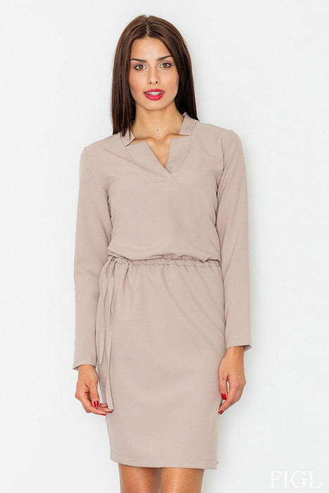 Chic Tie-Waist Long Sleeve Dress - Versatile Elegance for Any Event