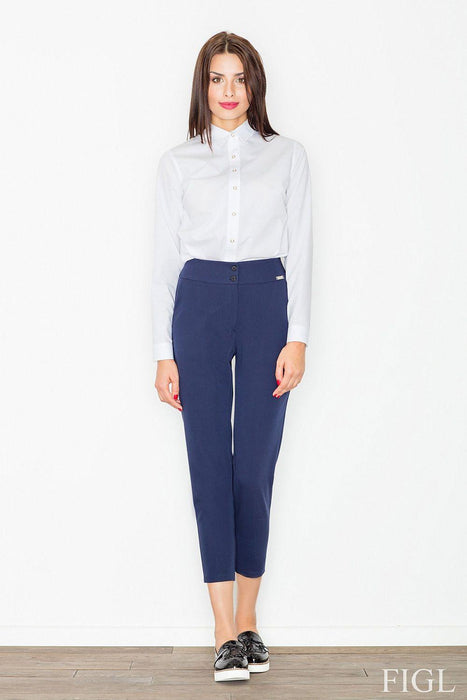 Sophisticated High Waist Women's Trousers: Modern Elegance with Practical Pockets