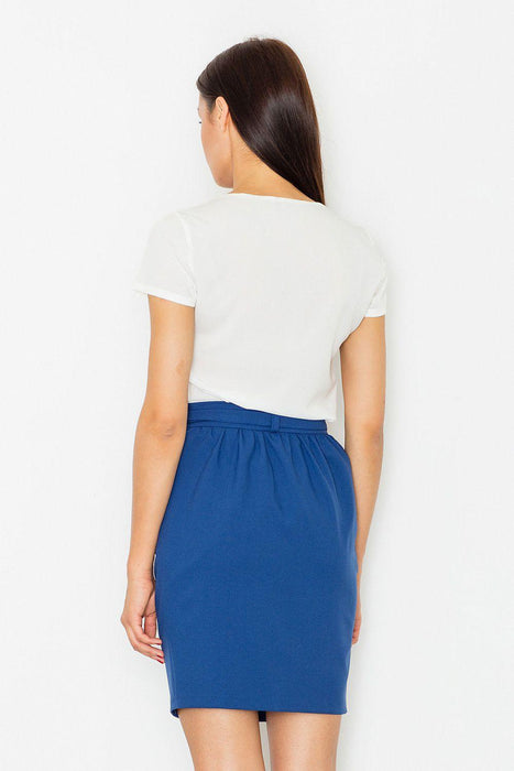 Elegant Sash-Tie Pencil Skirt - Stylish Polyester Blend with Waist Accents