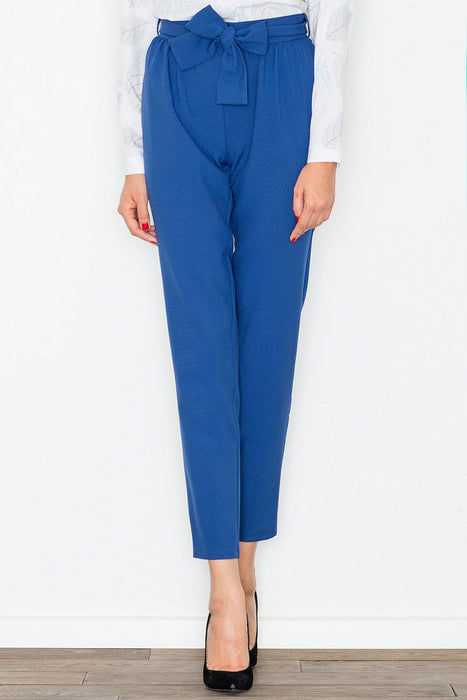 Elegant High-Waisted Trousers with Customizable Belt Detail