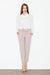 Chic High-Waisted Trousers with Decorative Waist Accents and Stylish Belt