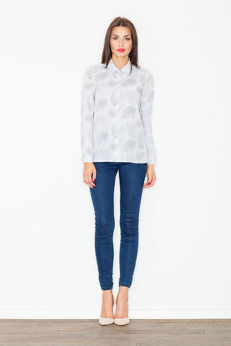 Autumn Elegance Studded Button-Up Blouse