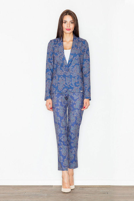 Elegant Patterned Blazer with Vibrant Style and Feminine Charm