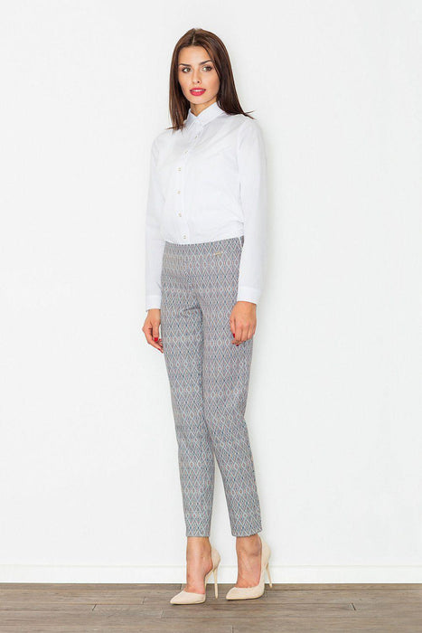 Chic High-Waisted Printed Trousers