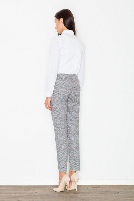 Chic High-Waisted Printed Trousers