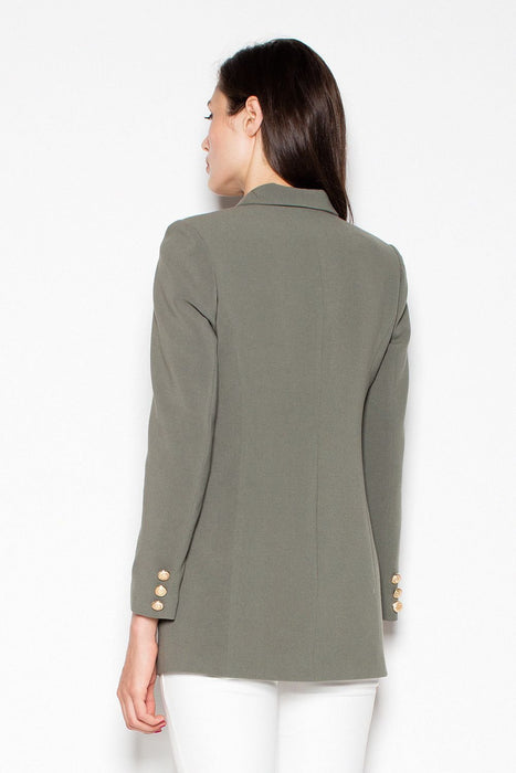 Elegant Embellished Double-Breasted Jacket for Effortless Charm