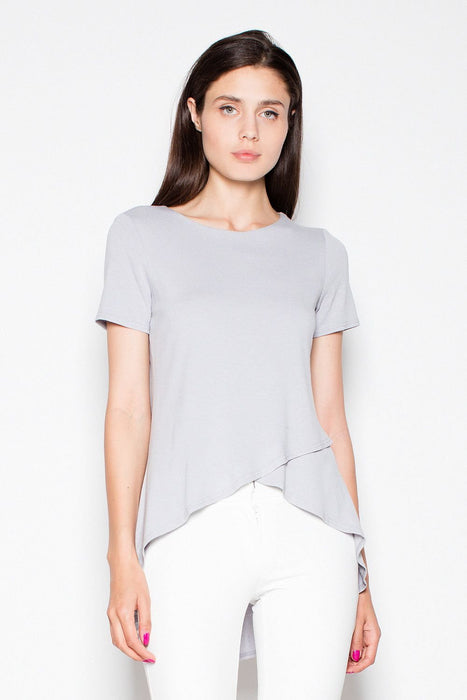 Sophisticated Asymmetrical Blouse with Overlapping Design for Effortless Style