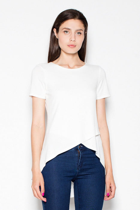 Sophisticated Asymmetrical Blouse with Overlapping Design for Effortless Style