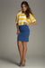 Stylish Horizontal Knit Mini Skirt - Flexible Polyester Blend