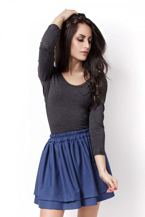 Chic Double Ruffle Mini Skirt - Flattering Waist Design (L/XL)