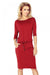 Burgundy 3/4 Sleeve Sporty Chic Dress by Numoco