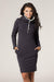 Chic Sporty Knit Dress with Cozy Chimney Neck and Functional Side Pockets