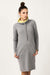 Chic Knitted Dress with Funnel Neckline and Functional Pockets - Tessita Style 93553