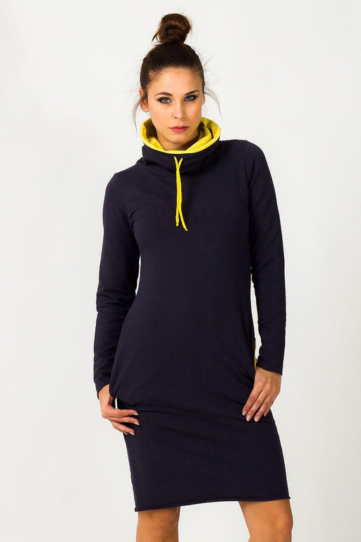 Sporty Chic Knit Daydress with Adjustable Sleeve Length