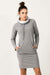 Chic Sporty Sweatshirt Dress with Adjustable Chimney Neckline and Pockets