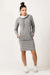 Chic Sporty Sweatshirt Dress with Adjustable Chimney Neckline and Pockets