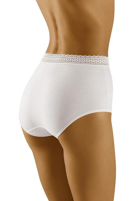 Lace-Trimmed High Waisted Cotton Panties by Wolbar