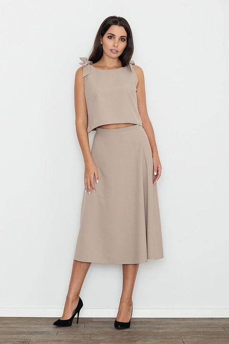 Elegant Bow-Embellished Skirt Ensemble in Figl Design