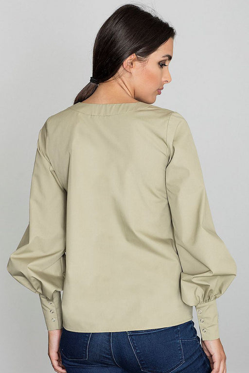 Elegant Button-Up Blouse with Buffet Sleeves - Upgrade Your Look with Blouse Figl