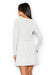 Lightweight Long-Sleeved Cotton Flared Dress with Adjustable Waist Tie