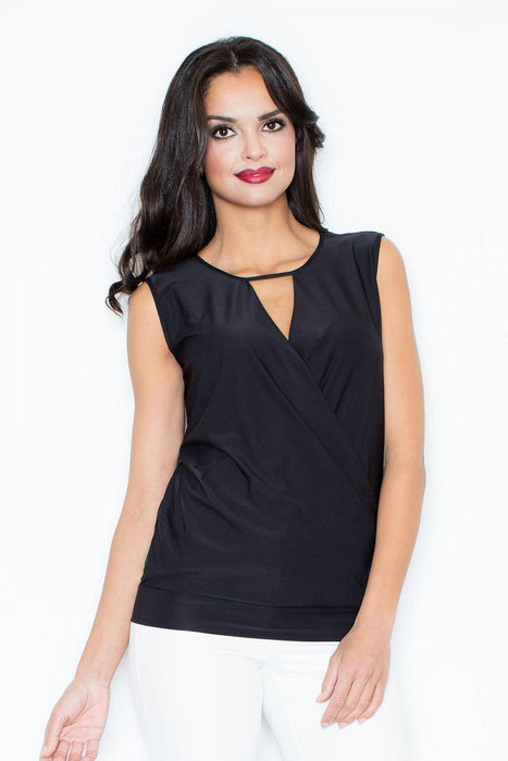 Elegant Sleeveless Top with Contemporary Neckline - The Perfect Blend of Style and Comfort