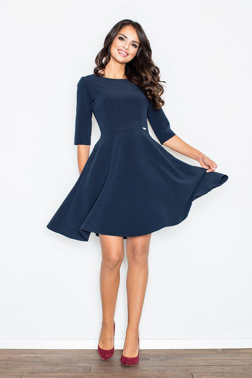 Chic Pleated Knee-Length Dress - Effortless Elegance for Every Occasion