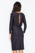 Elegant Boat Neck Midi Dress with Back Slit and Waist Tie