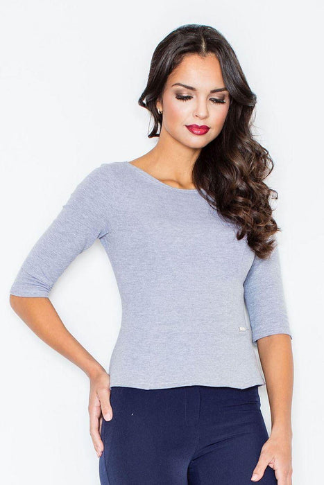 Elegant 3/4 Sleeve Blouse - Timeless Chic Enhance your wardrobe with this Classic Fitted Blouse